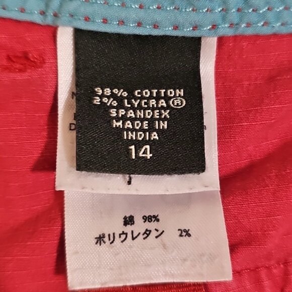 Eddie Bauer Cotton Ripstop Hiking Shorts Red Pink Plus Size 14 - Picture 4 of 9